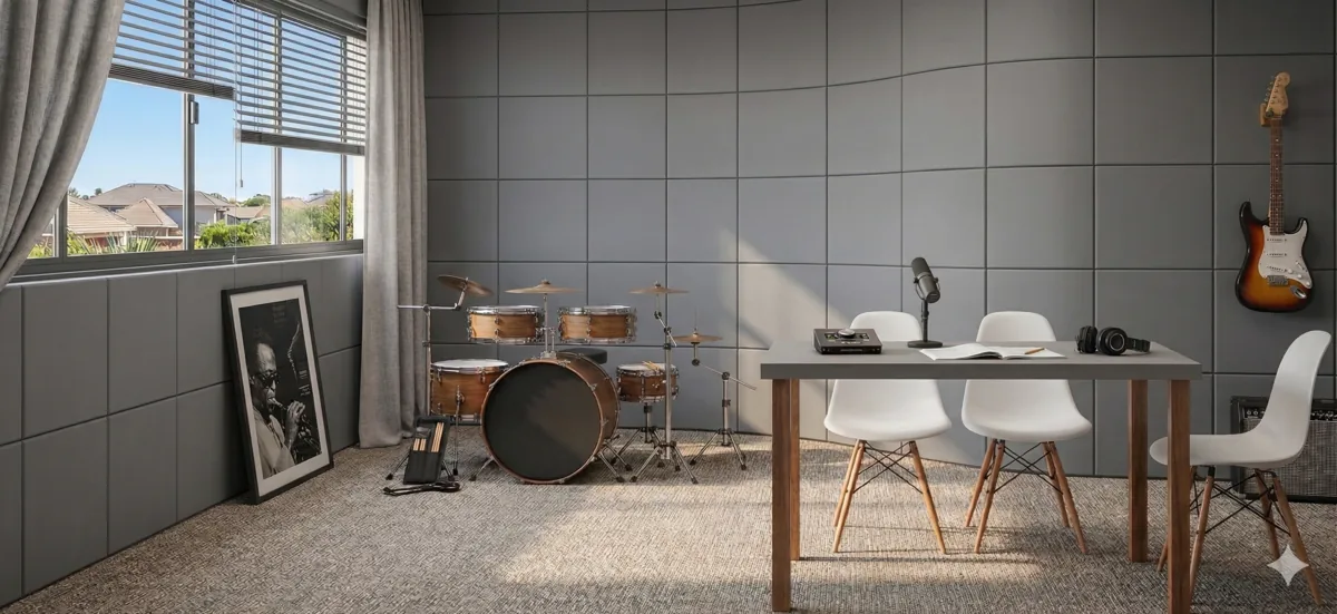 Casa J56 — Estúdio musical com tratamento acústico