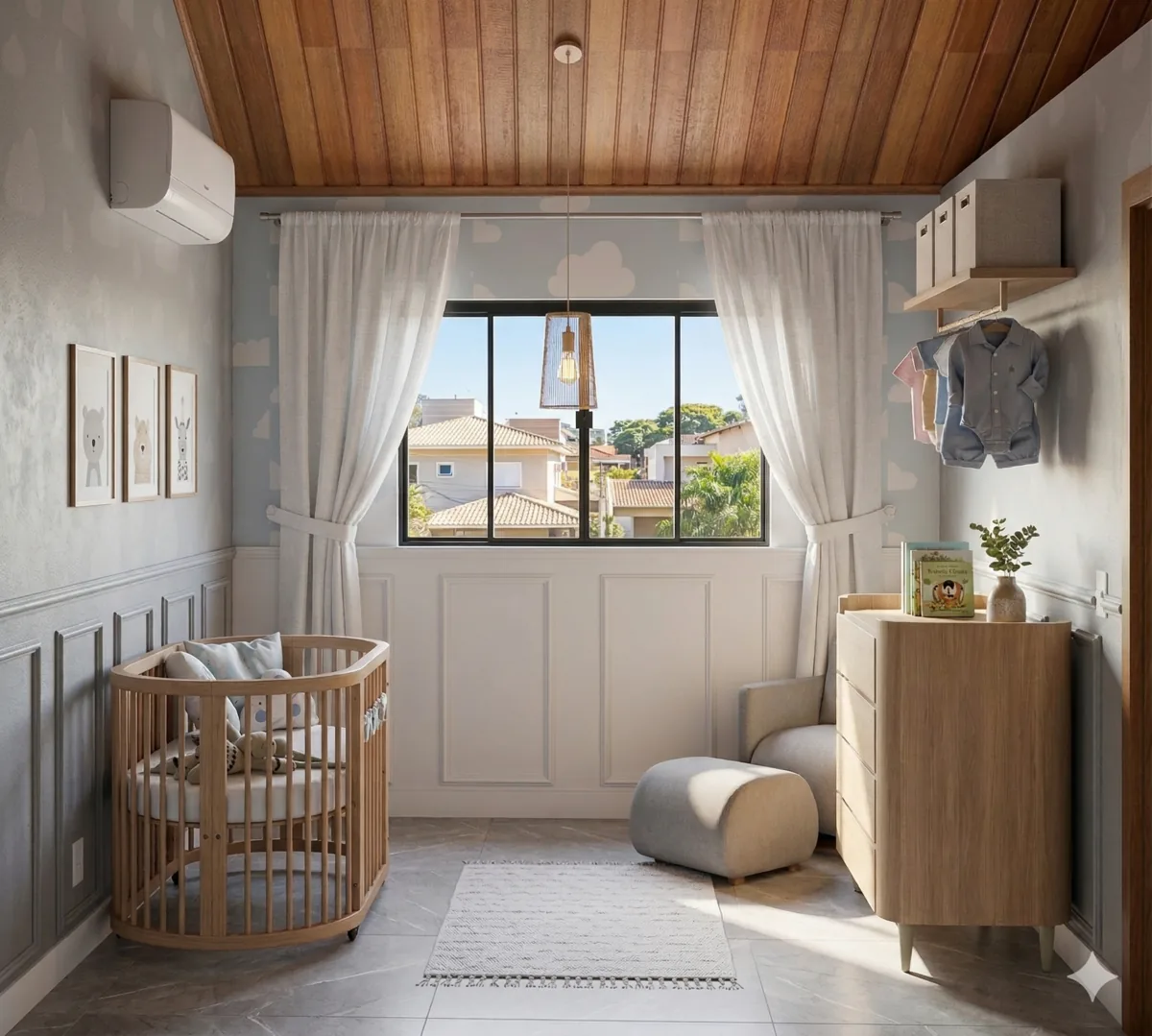 Casa J56 — Quarto de bebê com marcenaria curva