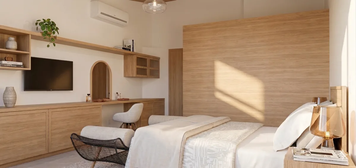 Casa J56 — Segunda suíte, com luz natural lateral