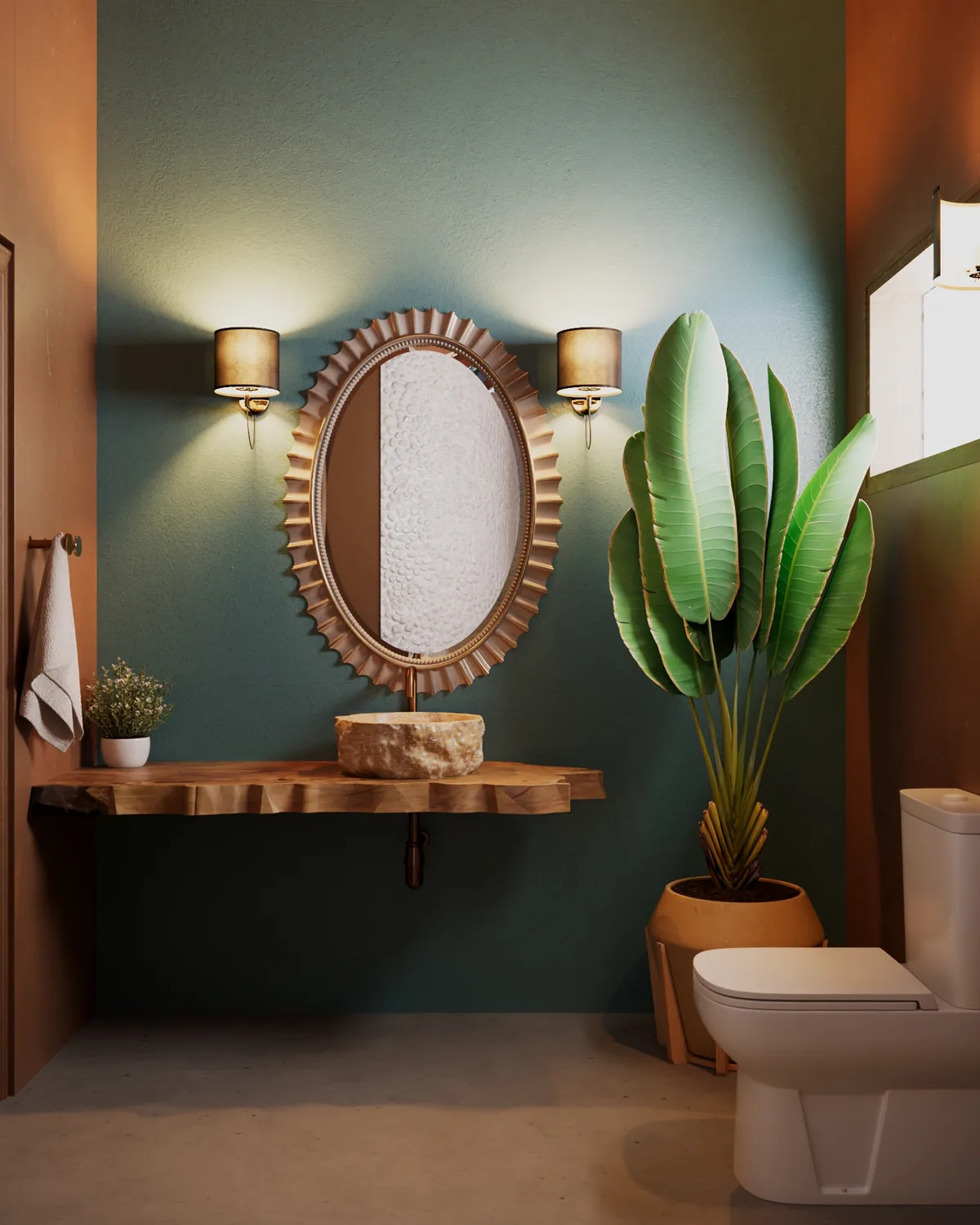 Vila Savana — Lavabo com bancada de madeira maciça